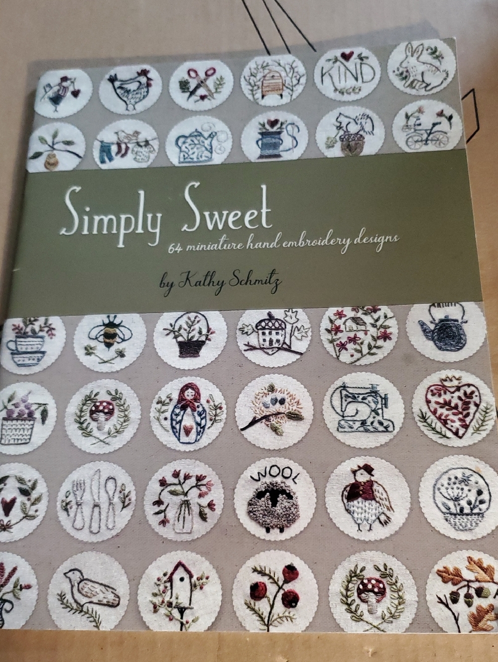 Simply Sweet Embroidery Designs Book by - Olive/Beige Cover